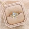 Delicate Women Rings Gold Color Round Moon White Stone Rings Party Set Accessories Gift