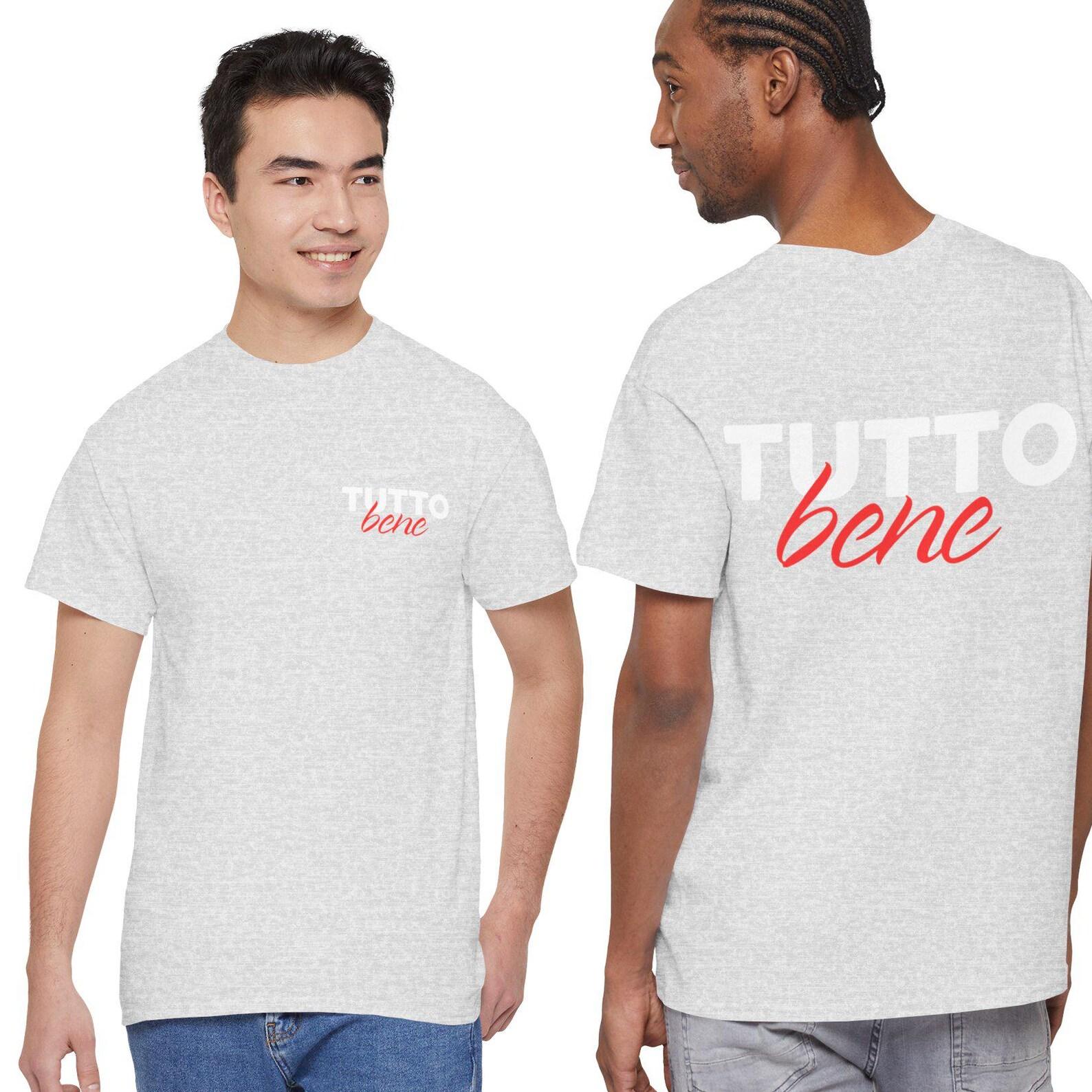Tutto Bene script logo Tee | Italian phrase graphic t-shirt, casual streetwear 2XL