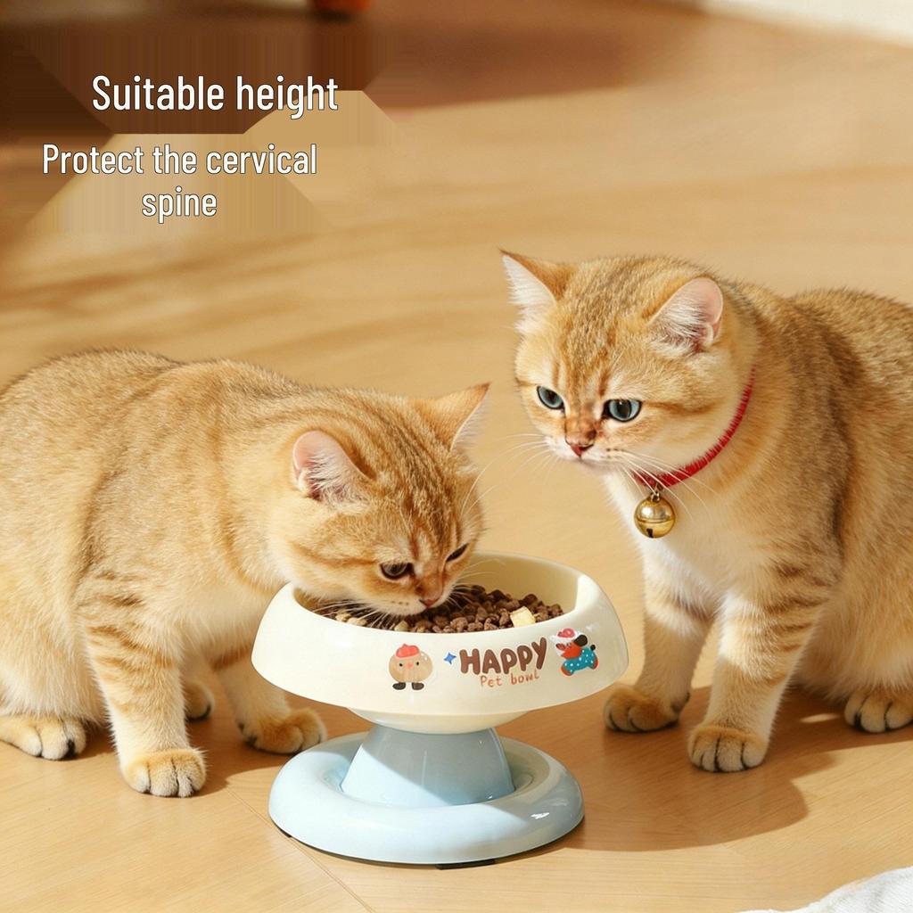 Stainless Steel Non-Slip Dog Bowl with Anti-Tip and Neck Protection, Prevents Black Chin, for Small Dogs.