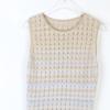 S Family Women's French Sweet Wave Striped Knitted Cardigan Vest Dress for Spring/Summer