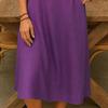 Casual Beach V Neck Short Sleeve A Line Sundress Women Summer Cotton Linen Midi Dress with Pockets