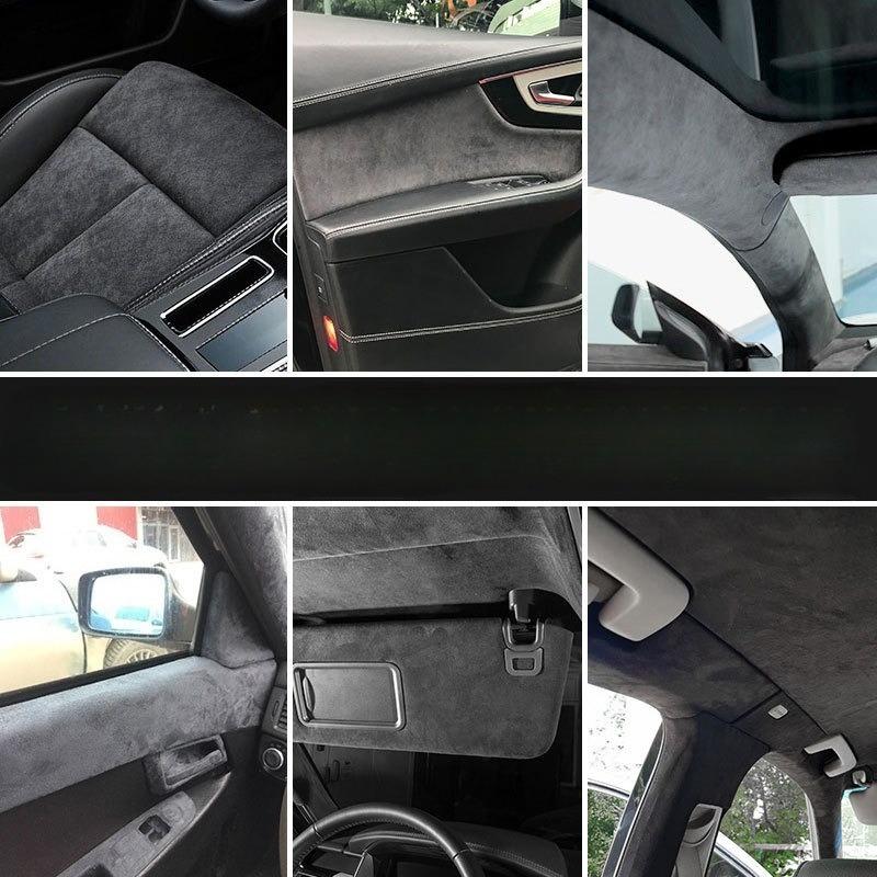 30cm/50cm*150cm Black Gray Coffee Colors Self Adhesive Suede Fabric Sticky Leather Velvet Cloth for DIY Car Interior Modified