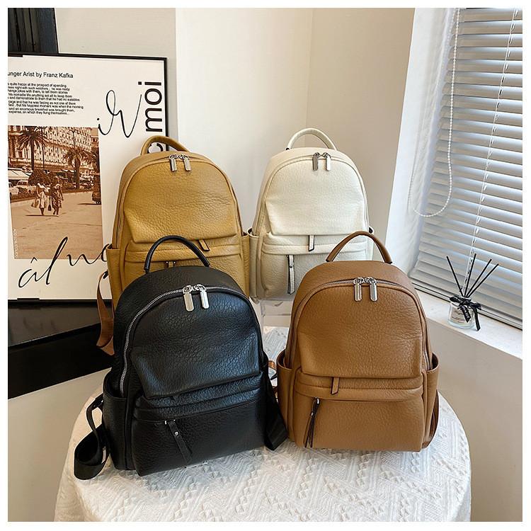 IELGY Backpack, High-quality Soft Leather Texture Simple Korean Version of Fashion Leisure Travel Backpack