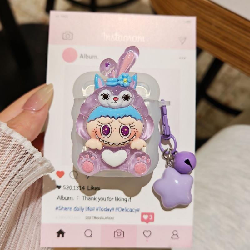 3D StellaLou Labubu Earphone Case For Airpods 4 3 2 1 Pro 2 Protective Cover