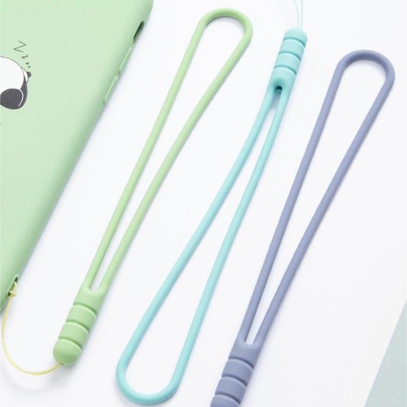 Silicone Phone Wrist Strap Solid Color Short Lanyard Anti-lost Hand Wrist Band For Mobile Phone Case Key USB Flash Drive Earbuds Accessory
