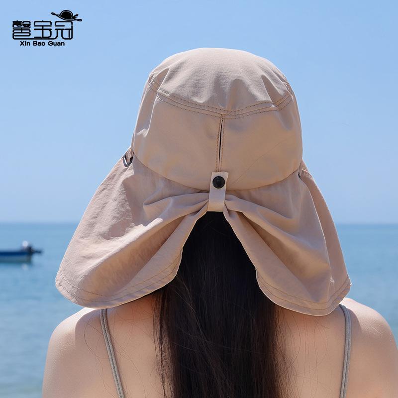Spring and summer outdoor double-eave sunscreen hat fashion shawl sun hat children's quick-drying waterproof bucket hat