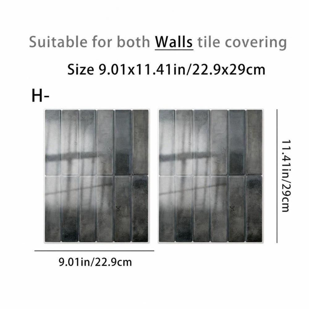 2PCS Vintage PVC Self Adhesive Tile Sticker Oil Proof Brick Print Wall Decal  For Bathroom