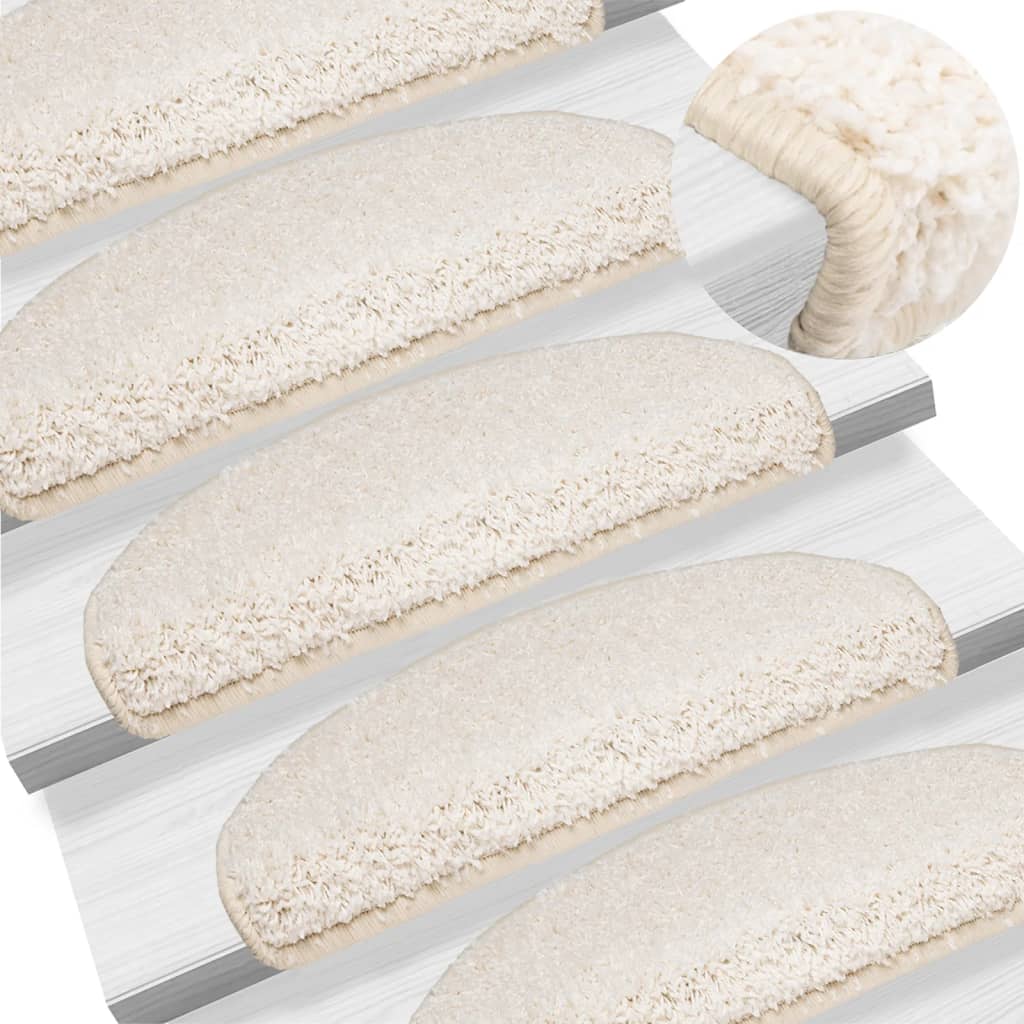 Vidaxl Treppenstufenmatten, 10 Stück, 65x21x4 cm, Weiß
