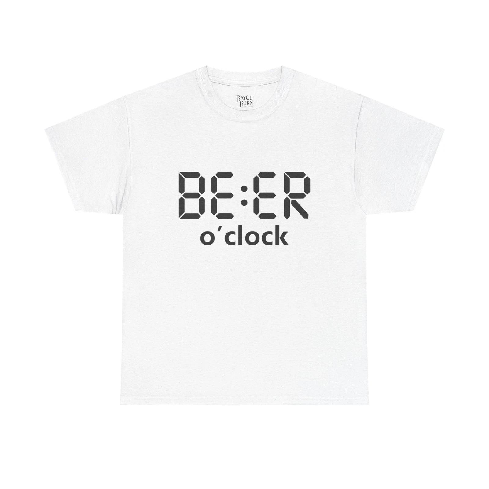 Beer O Clock digital clock font tee | T-Shirt 4XL