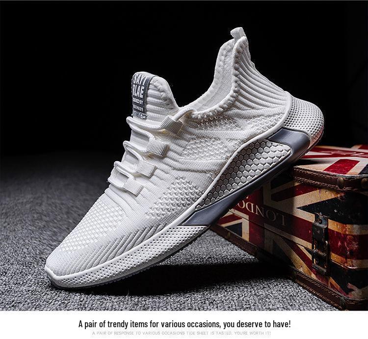 Lightweight Korean Style Knit Running Shoes - Fashionable, Versatile, and Comfortable for Students and Men