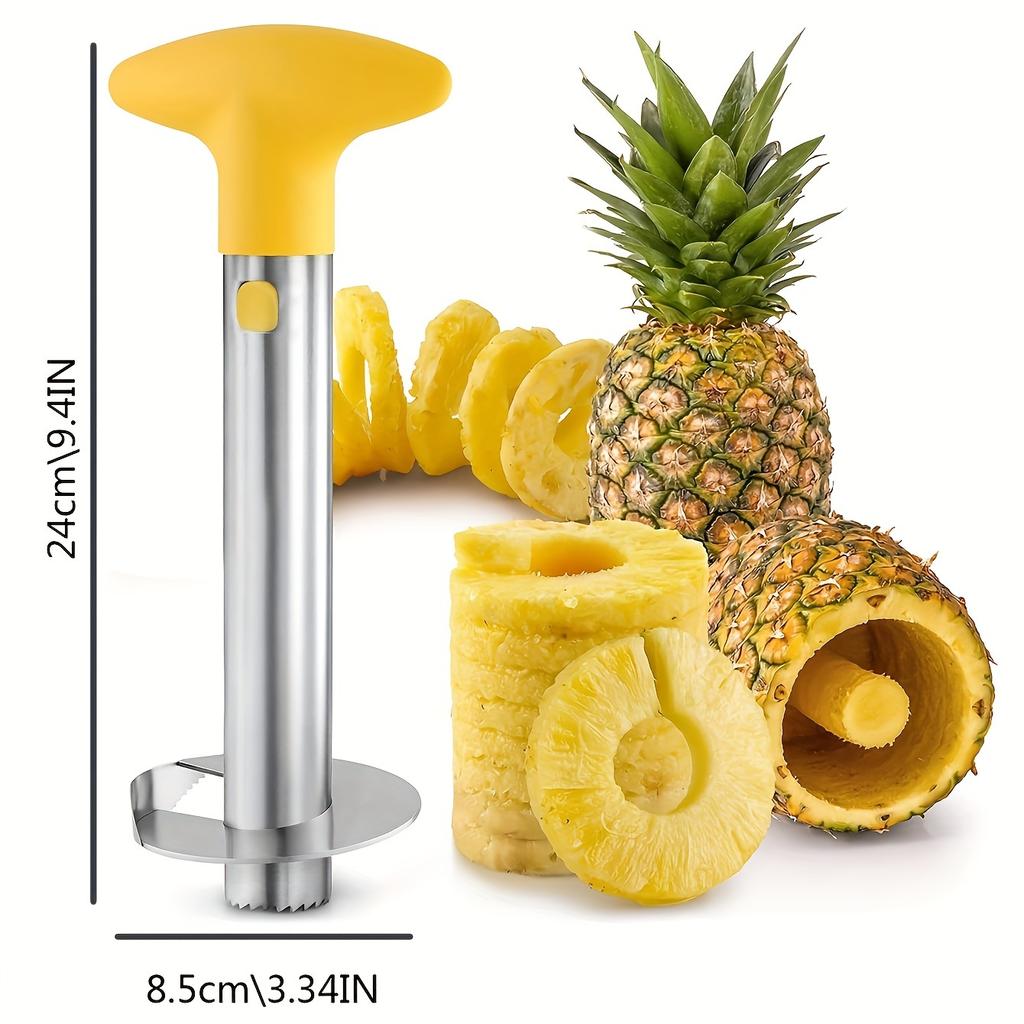 [Edelstahl-Kernentferner] 1 Stück Scharfer Edelstahl-Ananaskernentferner - Einfach zu bedienender Sparschäler, Obstschneider, Abnehmbarer Griff, Obstkernentferner