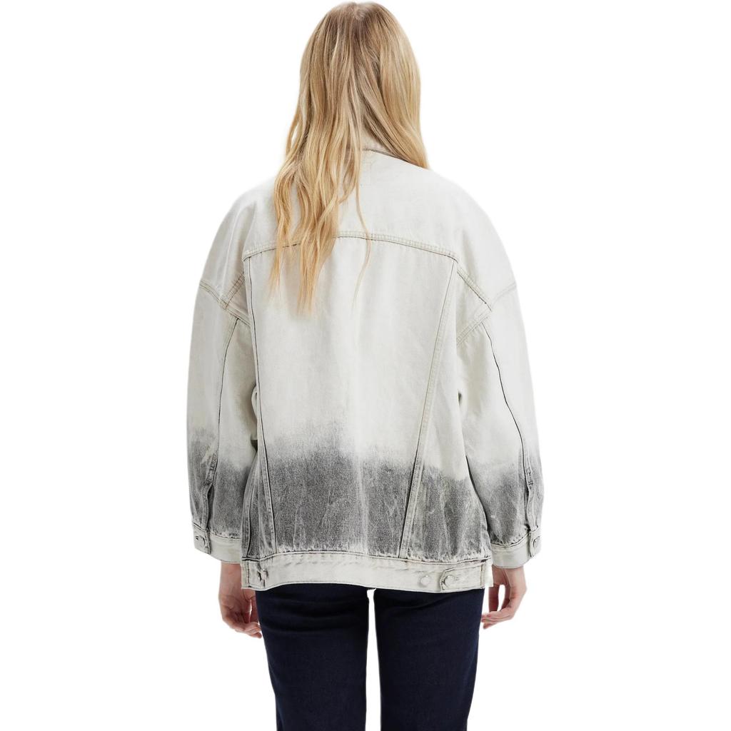 Levis Loose Casual Comfortable Lapel Single-Breasted Long Sleeve Denim Jacket Women Jackets Gray 002YY-0001