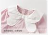 Davidella Girls' Pure Cotton Dress Spring Outfit New Baby Doll Collar Ruffled Long Sleeved Skirt