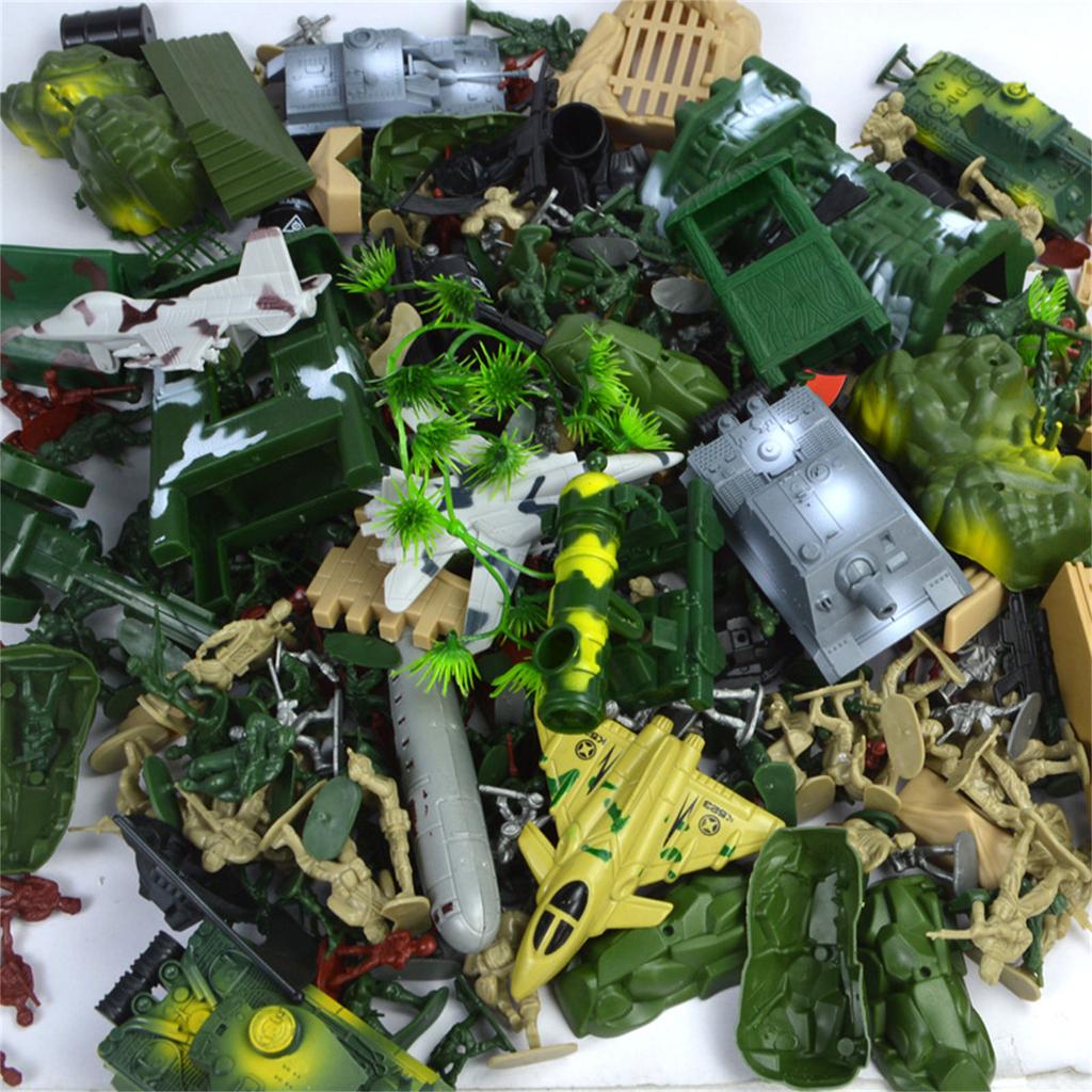 Military Toy Model Action Figure Plastic Soldiers Army Men Figures Soldiers Aircraft Tanks Turret Dioramas