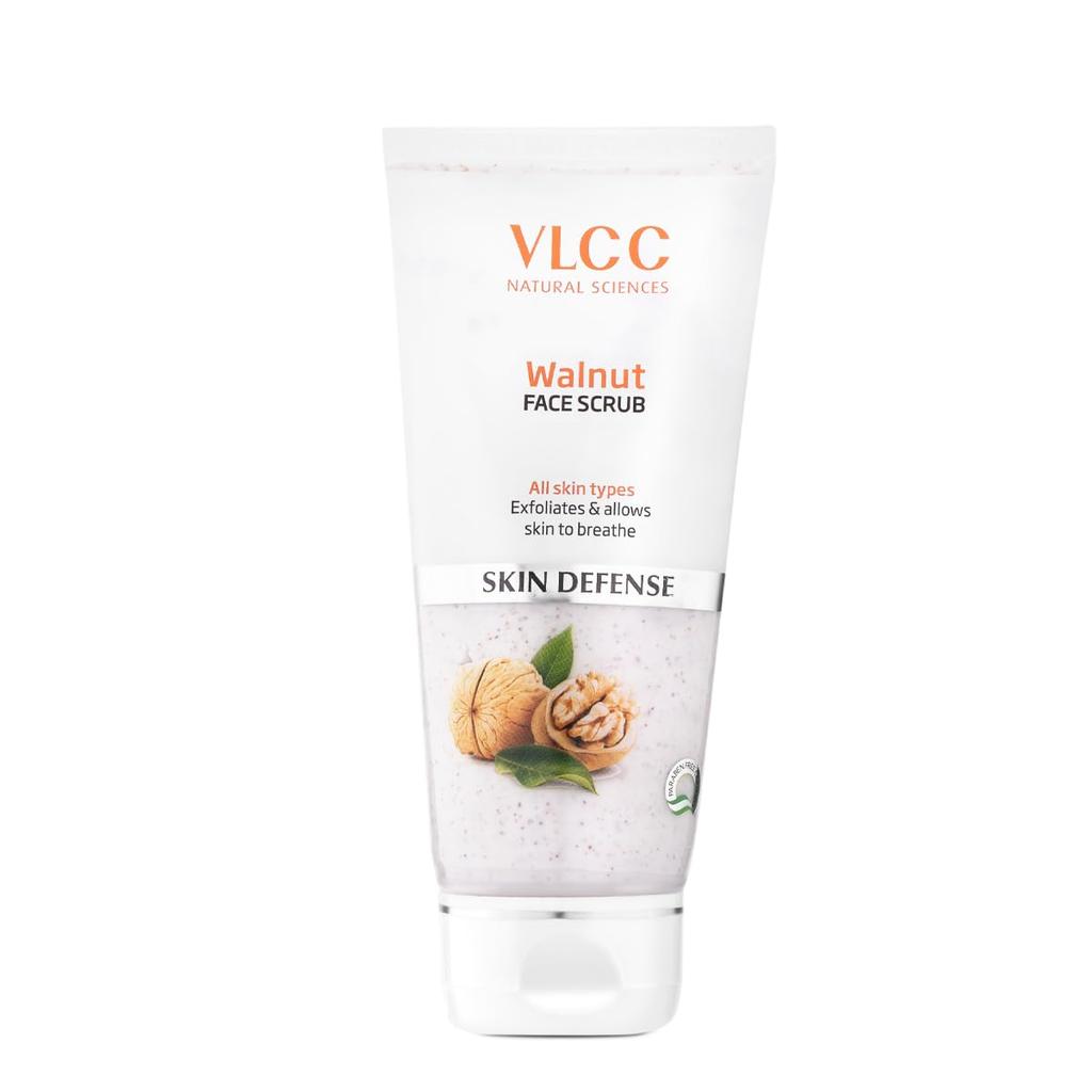 VLCC Walnut Face Scrub - 80g | Moisturizing Scrub For Mild Exfoliation | Helps Reduce Skin Damage | Soothing, Calming and Brightening Scrub | Tanni