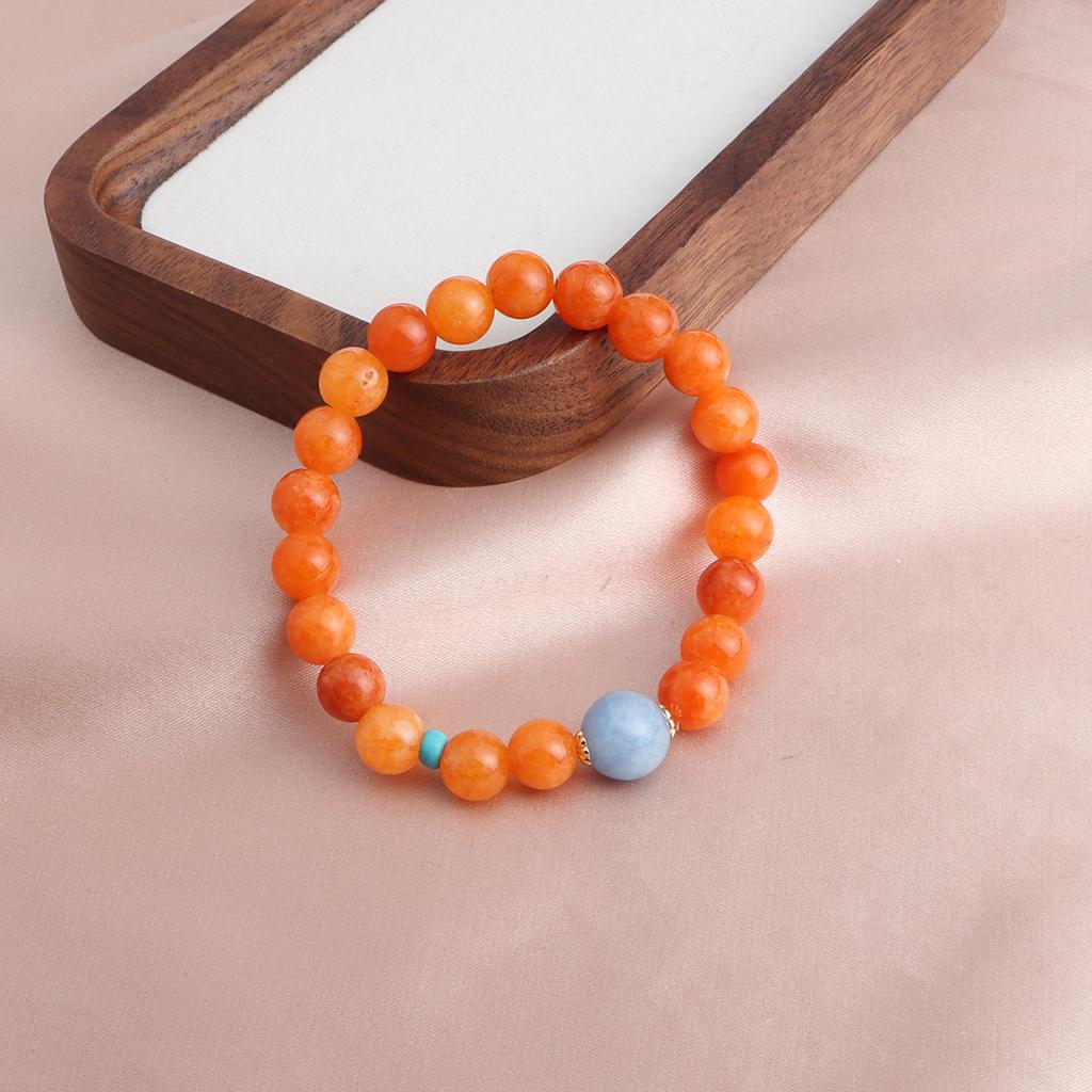 Bracelet Natural Stone Purple Lithium Sunstone Powder Crystal Bracelet Single Ring Bracelet Versatile Guochao Fashion