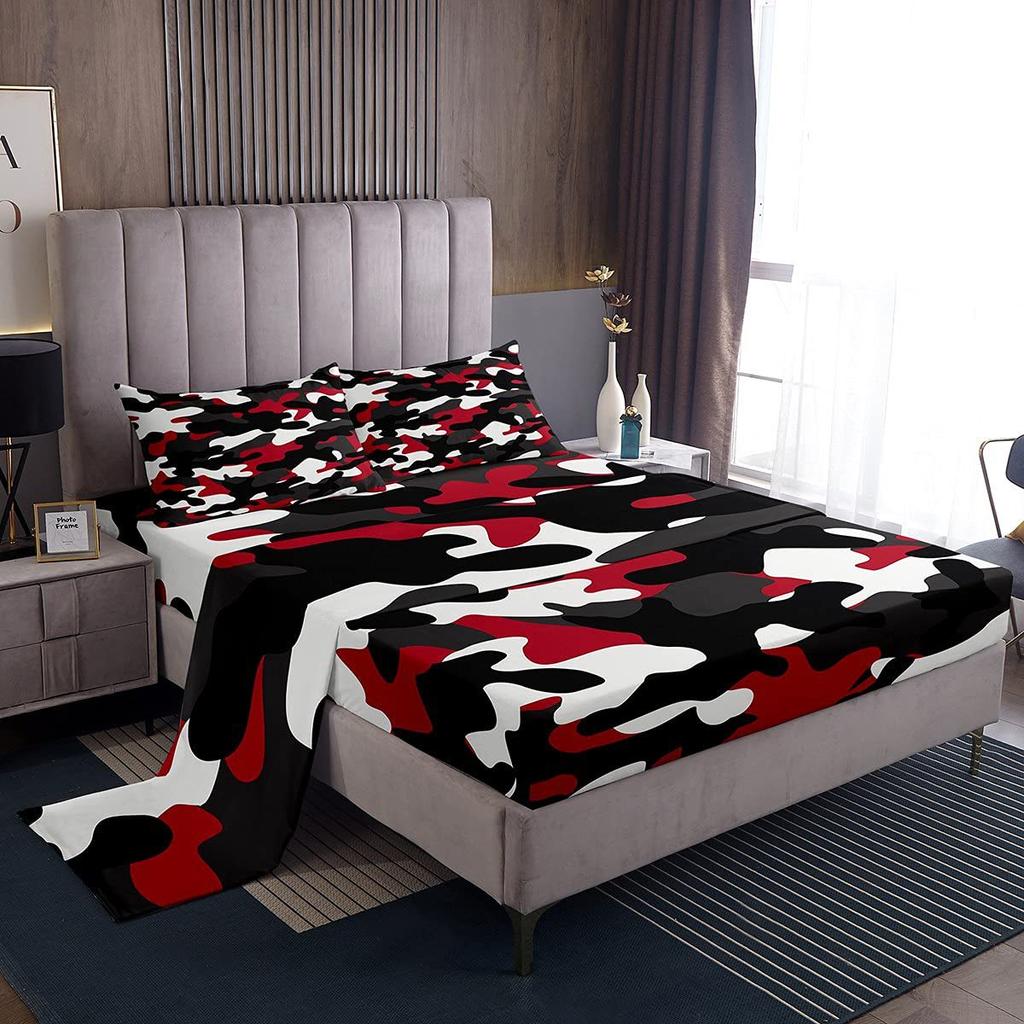 Cartoon cherry blossom panda pattern bed hat four-piece bedding set bedroom dormitory bedding decoration