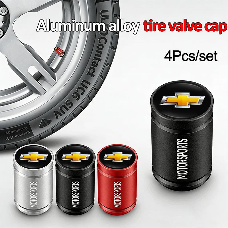 4Pcs Car Emblem Wheel Tire Valve Caps Covers Car Accessories For Chevrolet Spark Tahoe Captiva Tracker Malibu Optra Lanos SS Z71