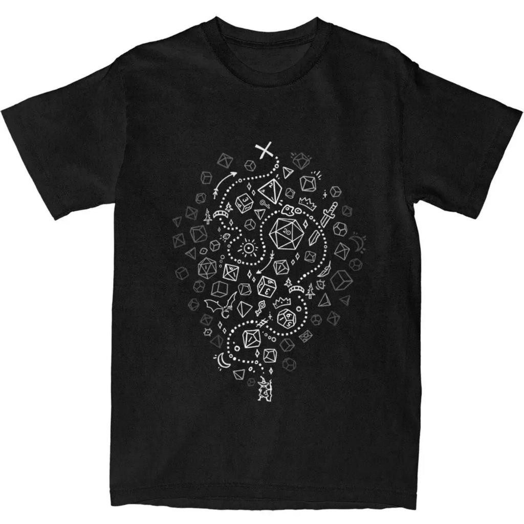 's DnD D20 Dice The Adventure Begins Shirt Merch Dungeon Dragon Pure Cotton Tops T-shirt Vintage Tees All Seasons
