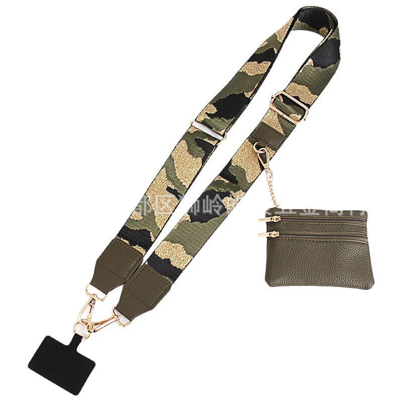 Adjustable Crossbody Mobile Phone Shoulder Strap with Detachable Wrist Strap and Small Bag