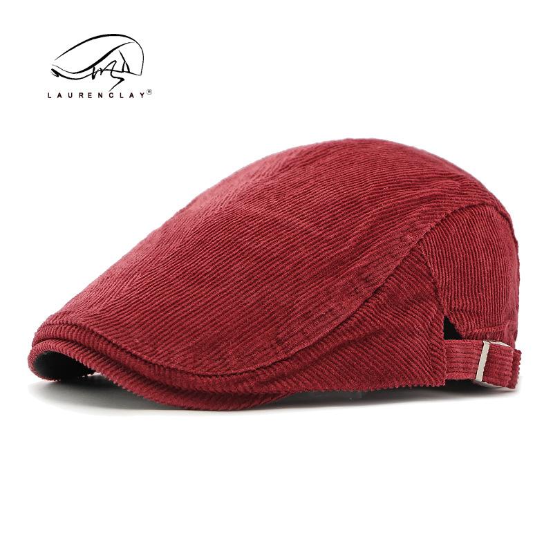 

Autumn and Winter New Style Big Size Corduroy Berets Hat Men Women British Retro Painter Hat Casual Vintage Forward Hat Ivy Cap 55-60cm красный