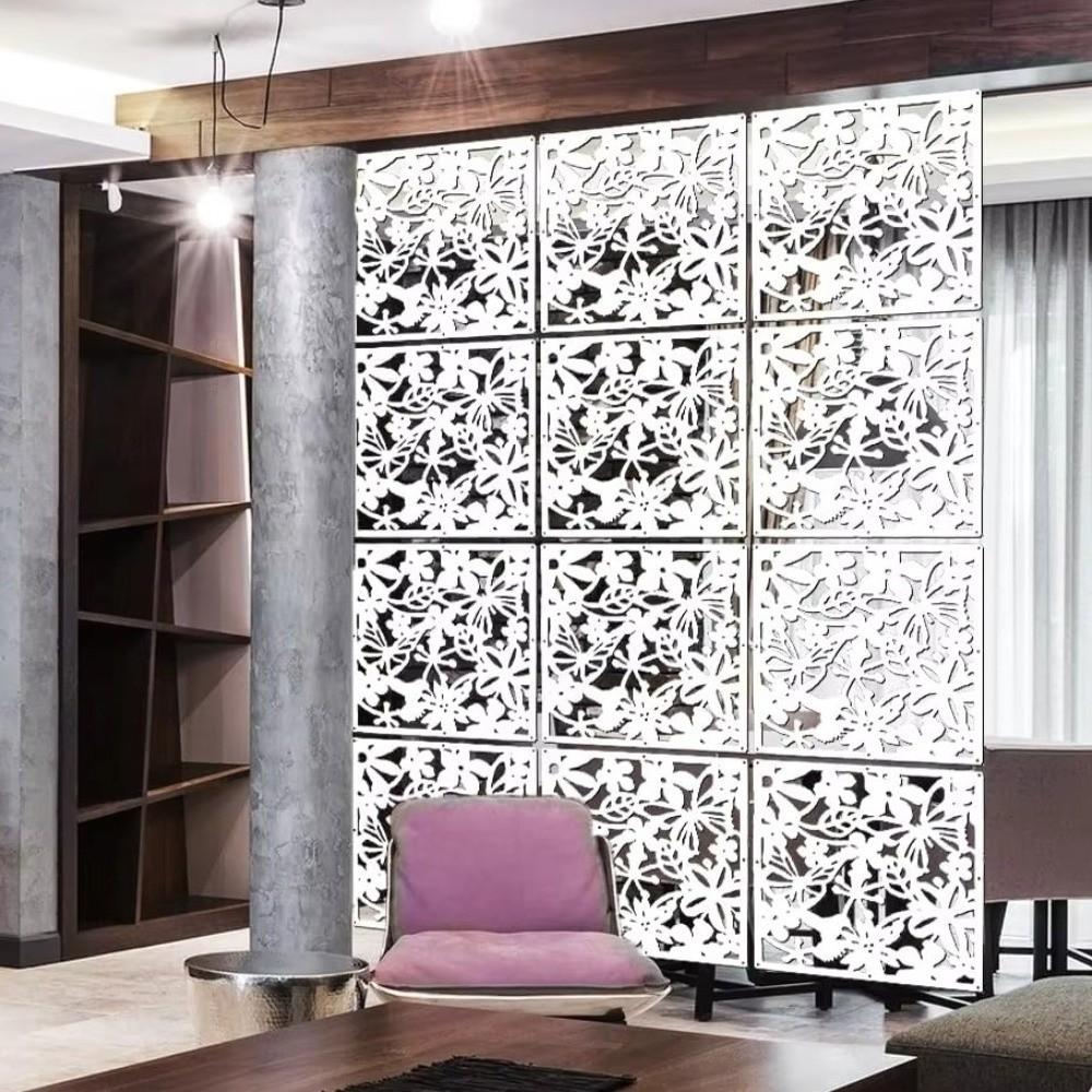 9Pcs Hollow Pattern Hanging Partition Screen Minimalist DIY Privacy Screen Office