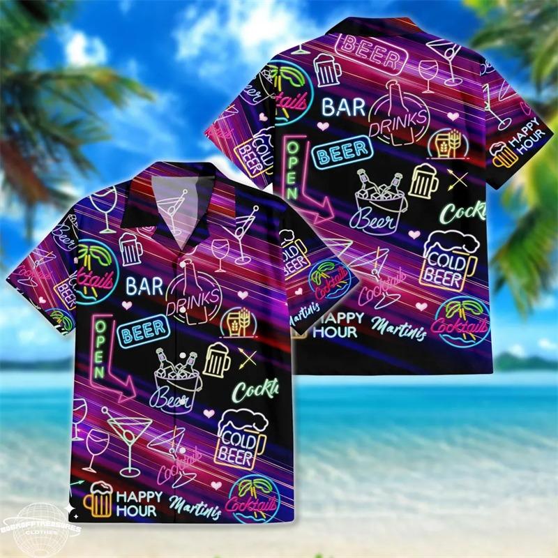 Camicia Hawaiana Estiva Unisex Gatto Pizza Dachshund Fantasia Divertente Casual Aloha Camicia Street Beach Vacanza Tendenza Moda Top Uomo