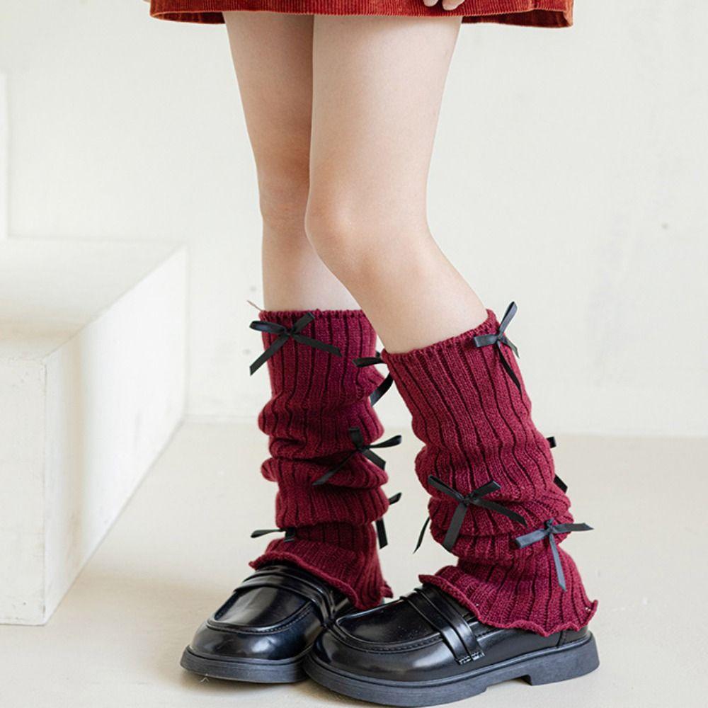 High Elastic Kids Leg Warmers Knitted Children's Foot Warmer Long Stockings  Autumn Winter Season