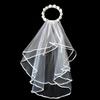 Elegant Double Layer White Veil Flower Crowns Parties Garlands For Brides Wedding Party And Special Event