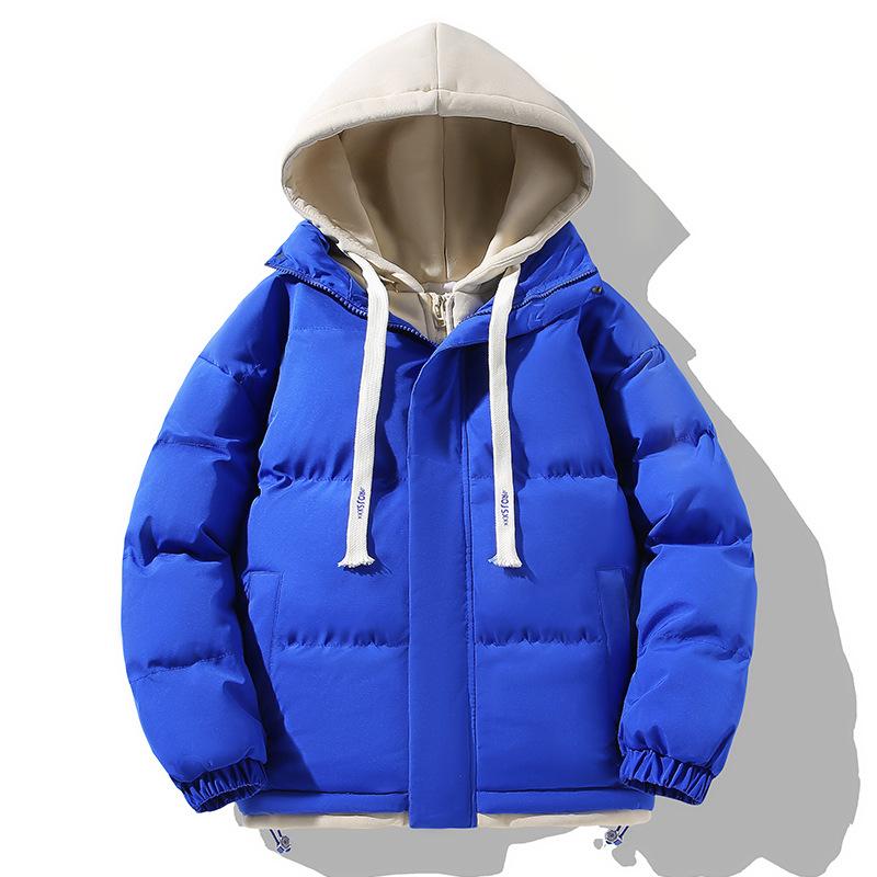Fake Two-piece Hooded Cotton-padded Jacket Male's Winter Padded Everyday Joker Coat Down Bread Cotton-padded Jacket High Quality Practical Daily Use