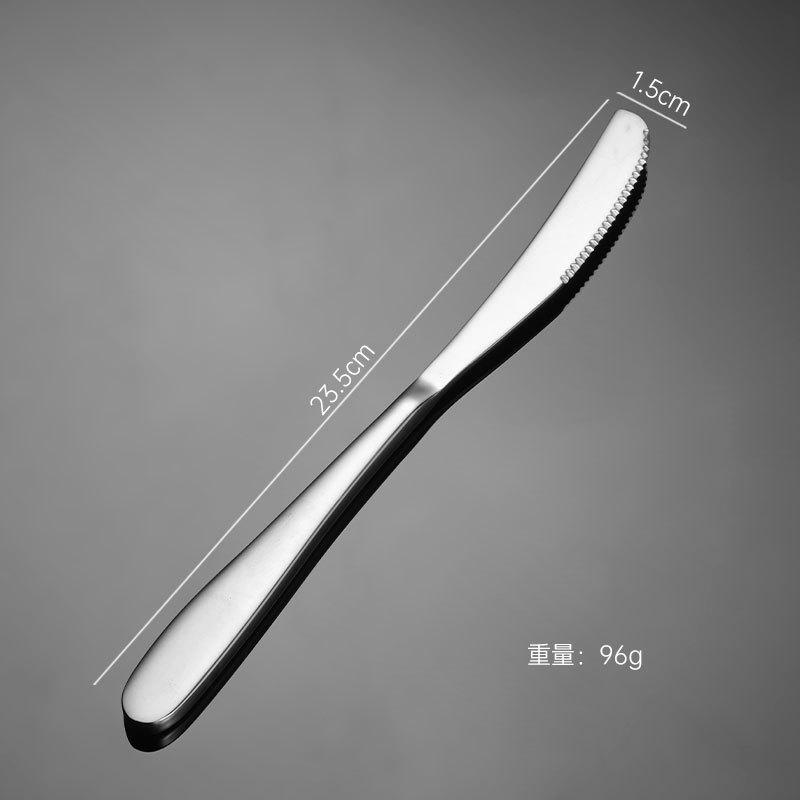 304 Stainless Steel Knives, Forks, Spoons, Crescent Moon Series Hotel Western Tableware, Steak Knives and Forks, Heavy and Titanium-plated Spray Paint