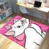 Pink Background White Cat Carpet For Playroom Bedroom Living Room Sofa Home Decorkids Game Area Rug Nonslip Floor Mat