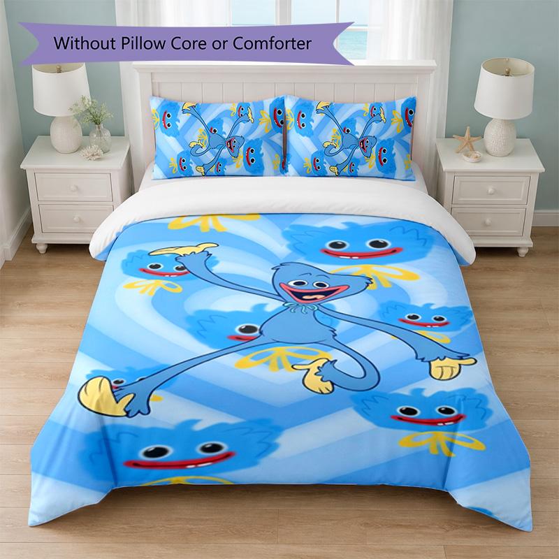 Poppy Playtime Print 3Pcs Duvet Cover Set 1 Duvet Cover and 2 Pillowcases Soft Bed Linen For Household Bedroom
