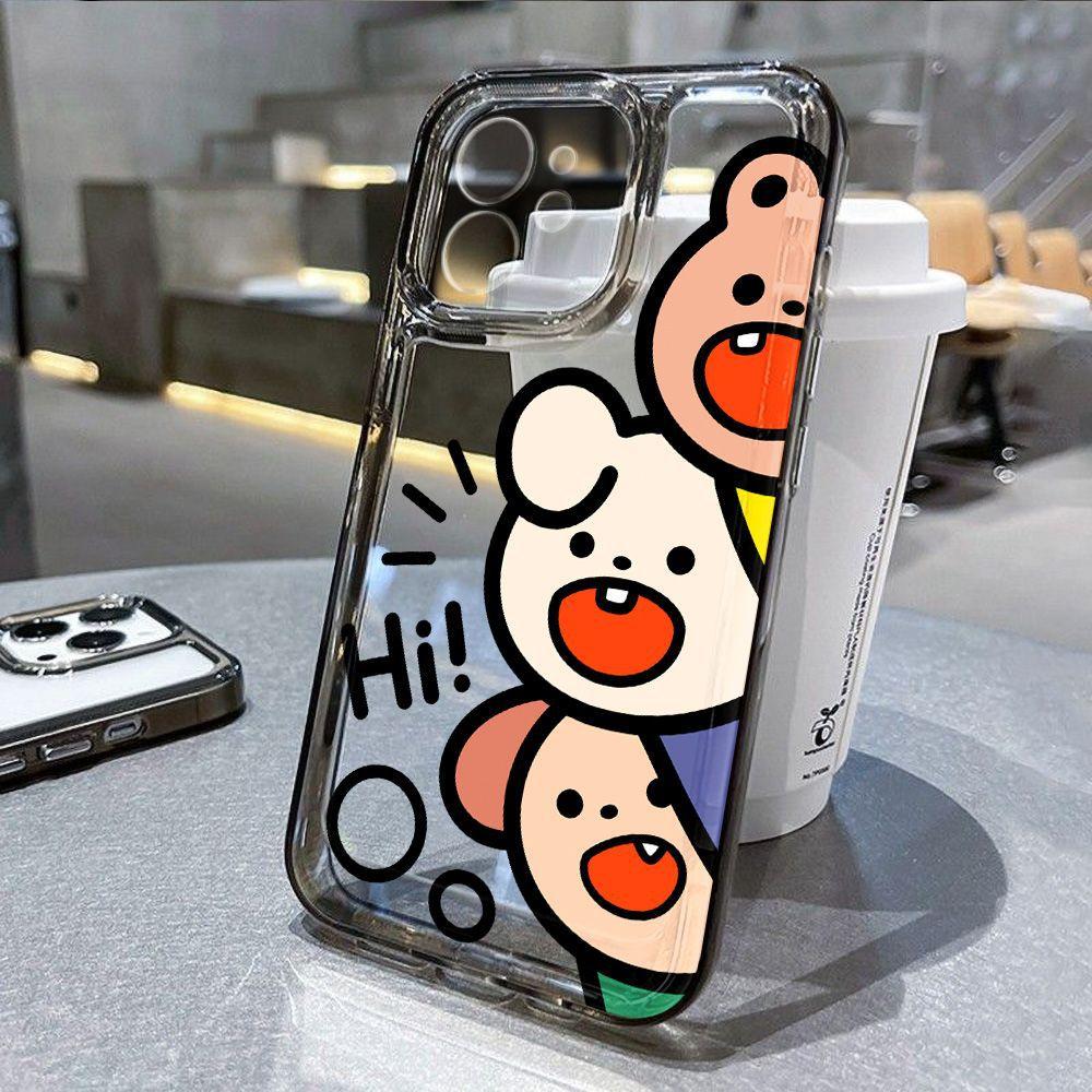 Cartoon Cute Three Animals for iPhone17promax Apple 16 Mobile Phone Case 14/13 Simple 15