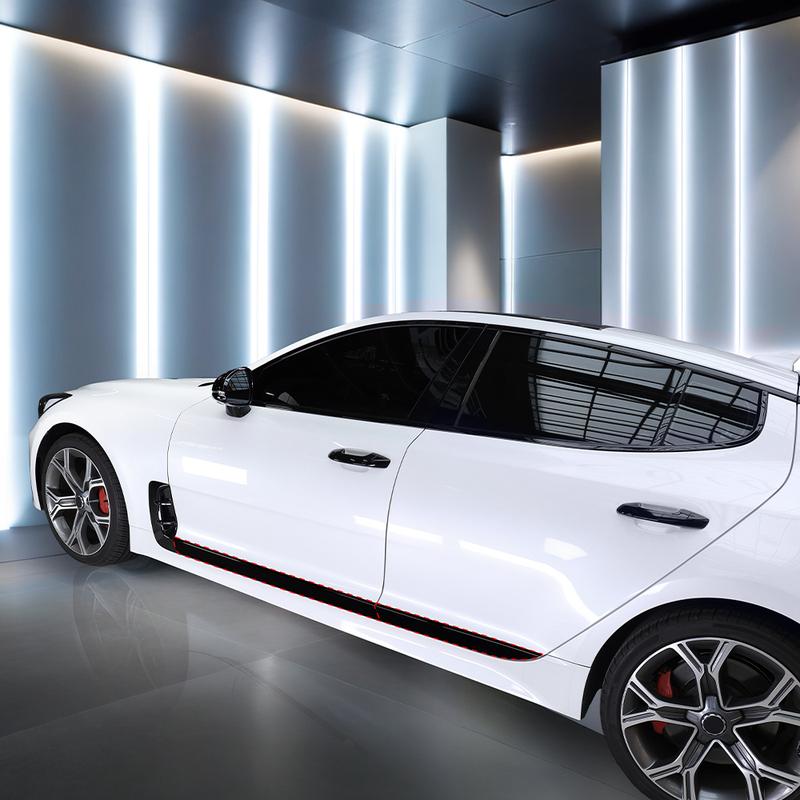 Car Tuning Carbon Fiber Car Body Side Decorative Strip Cover Trim Styling Decoration Molding For Kia Stinger 2018-