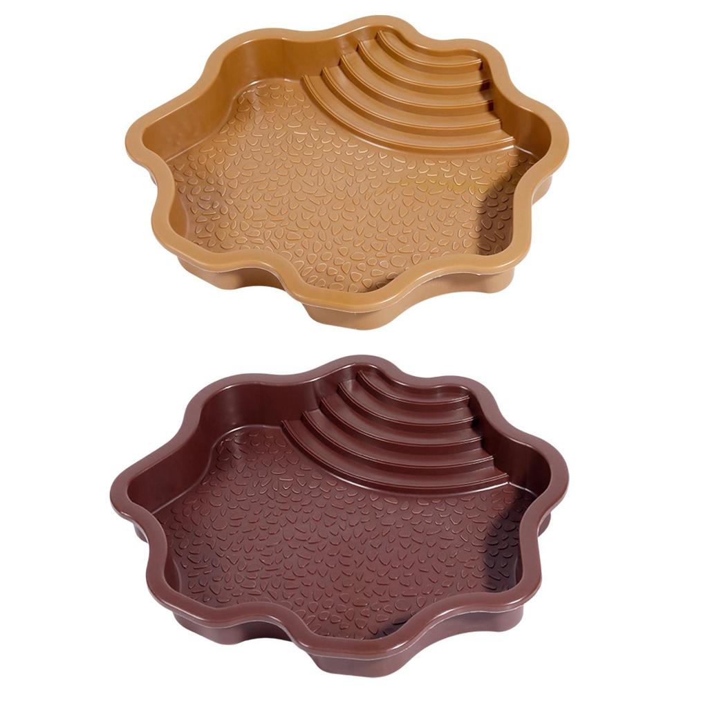 Reptile Water Bowl Terrarium Dish Plate with Ramp Turtle Pool Reptile Water Dish for Bearded Dragons Gecko Lizards Pet Supplies