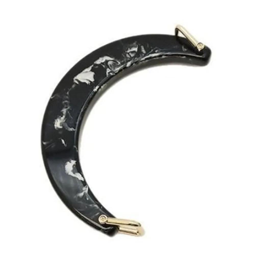 Luxury Resin Women's Bag Handle U-Shaped Semi-circular Handbag Handles Acrylic with Square Buckle Tote Grip DIY Replacement