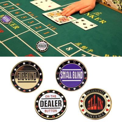 Eleganter Poker Button Poker Karten Schutz Beschützer Metall Token Münze Dealer Puck Buttons Big Blind Small Blind Button