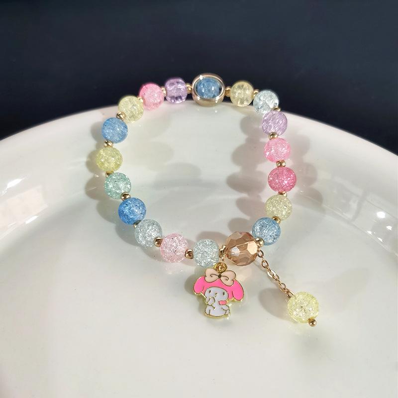 Kuromi Colorful Popcorn Crystal Beaded Bracelet - Christmas Hot Sale for Students & Besties