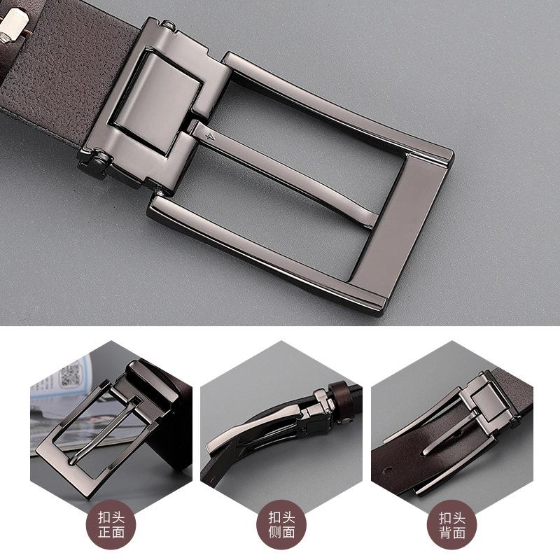 Belt Men'S Leather Pin Buckle First Layer Real Cowhide Men'S Outer Wear Formal Wear Business Youth Handmade Bare Edge Light Bottom Men'S Waist