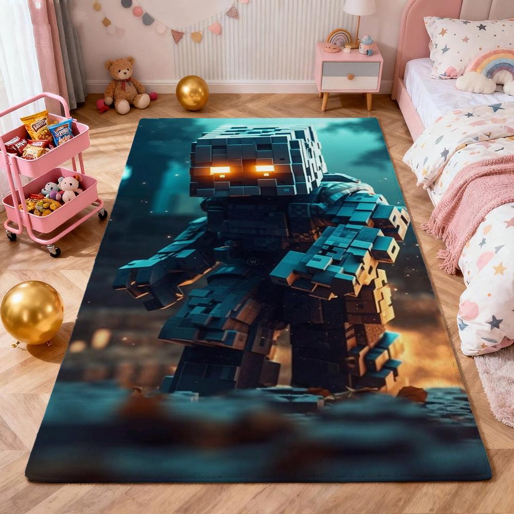 Minecraft Blocky Survival Adventure Printed Rug Durable Stainresistant Carpet For Bedroom Study Home Decor Holiday Gift