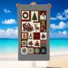 Christmas Printed Beach Towel Soft Quick Dry For Indoor Outdoor Home Use Holiday Gift