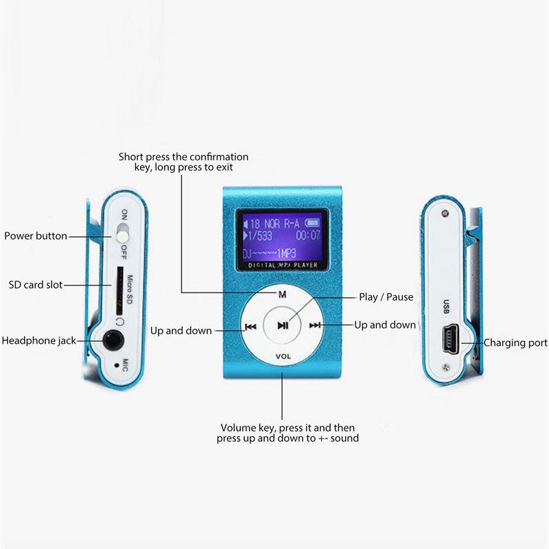 Mini MP3 Player USB Clip Music Players LCD Screen Support 32GB TF Card Sports Music Player Fashion Student Walkman In Stock