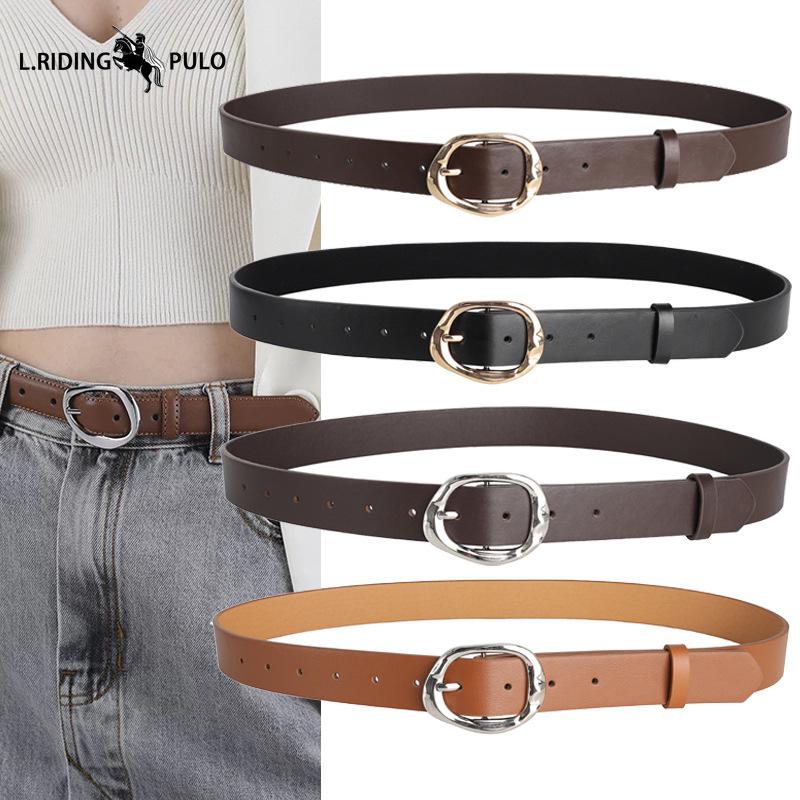Pin Buckle Belt PU Leather Wide Belt Simple Jeans Casual Girls Belt
