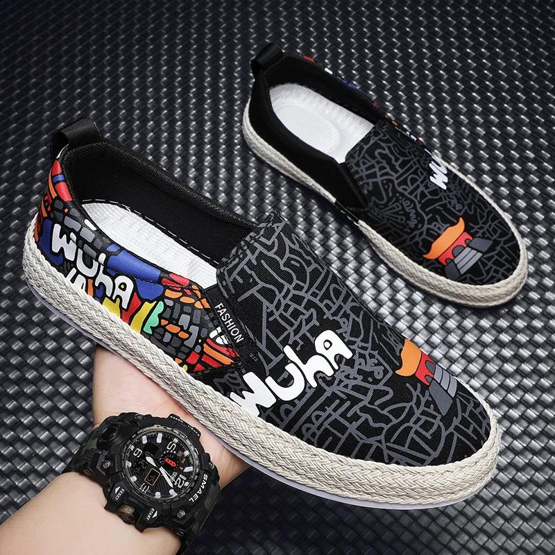 Summer Breathable Mens Casual Shoes Cloth Men Loafers Platform Walking Sneakers Running Shoes Comfort Slip-on Lazy Driving Shoes