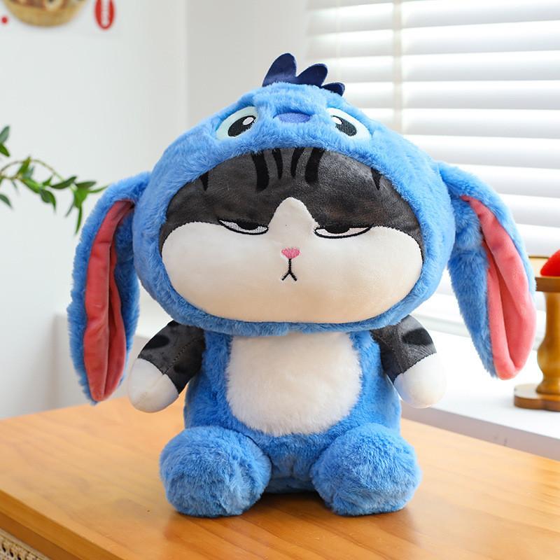 Adorable Plush Cat Toy Creative Transformation Design Soft Fluffy Stuffed Animal Gift