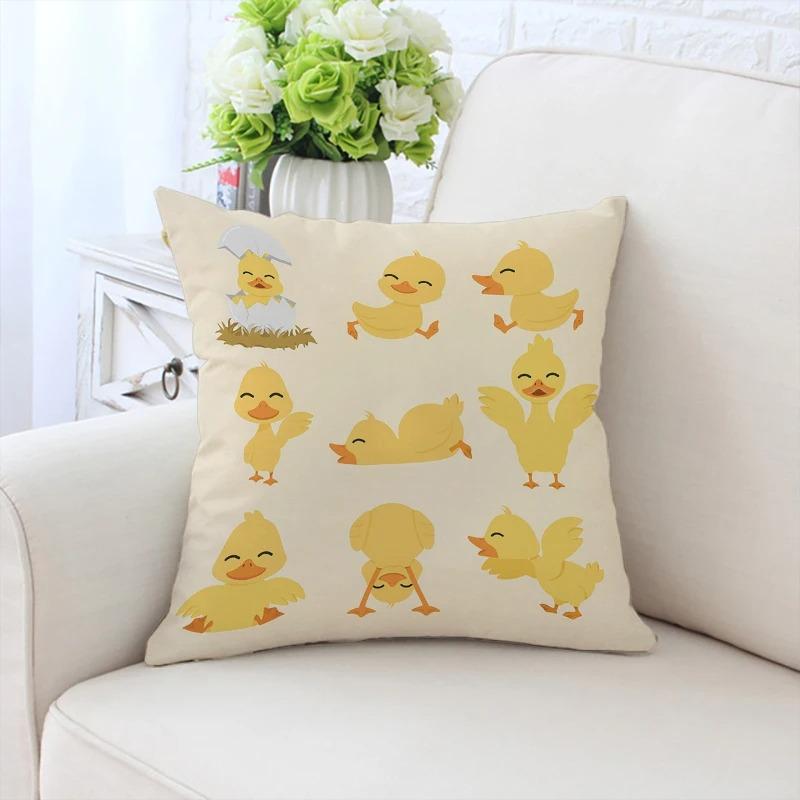 Little Yellow Duck Pattern Pillowcase Car Ornaments Office Living Room Sofa Home Pillowcase