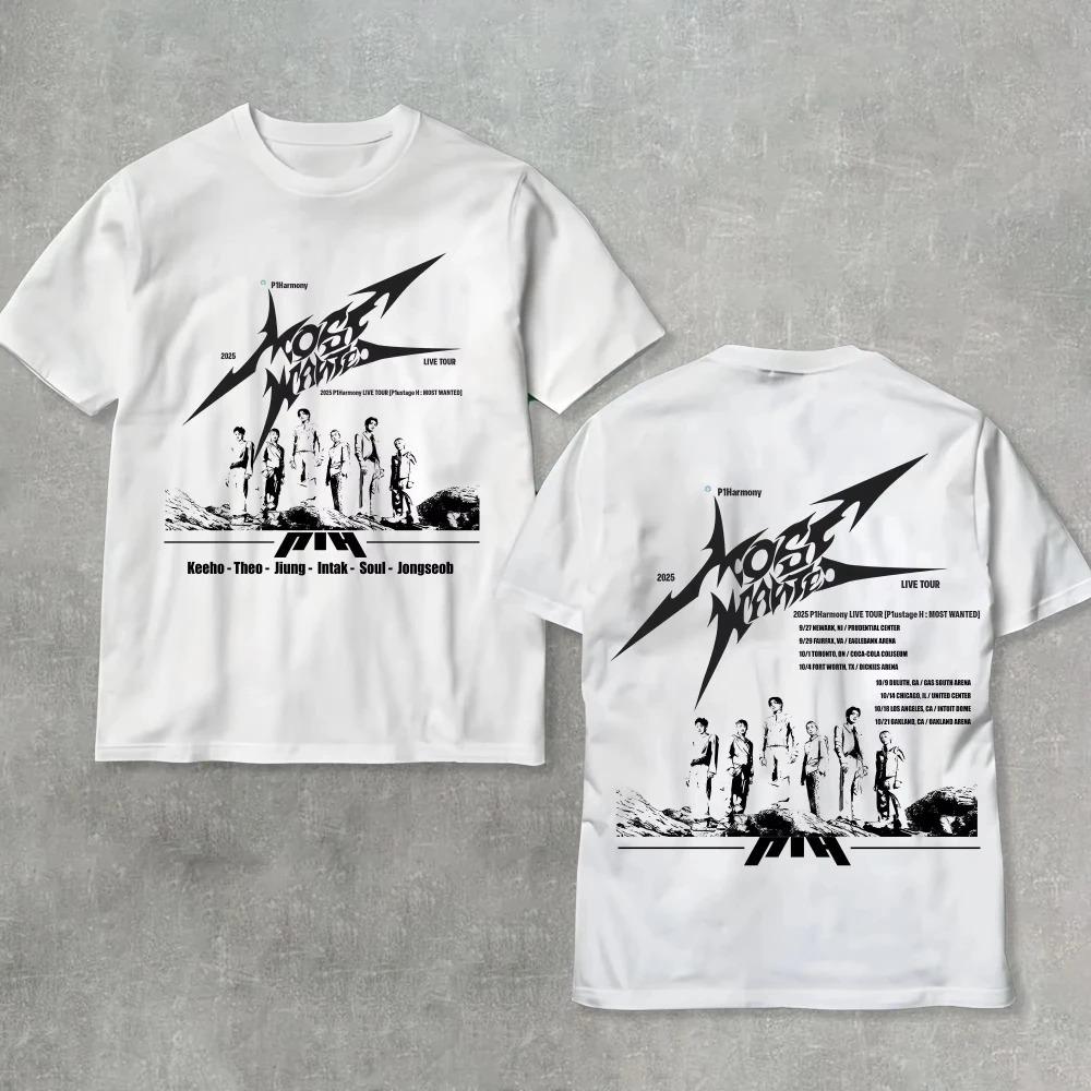 Summer Male P1Harmony 2026 DUH Same T-shirt Kpop Printed Summer Short Sleeve Tee for Fans Men Women Clothing Streetwear T Shirts