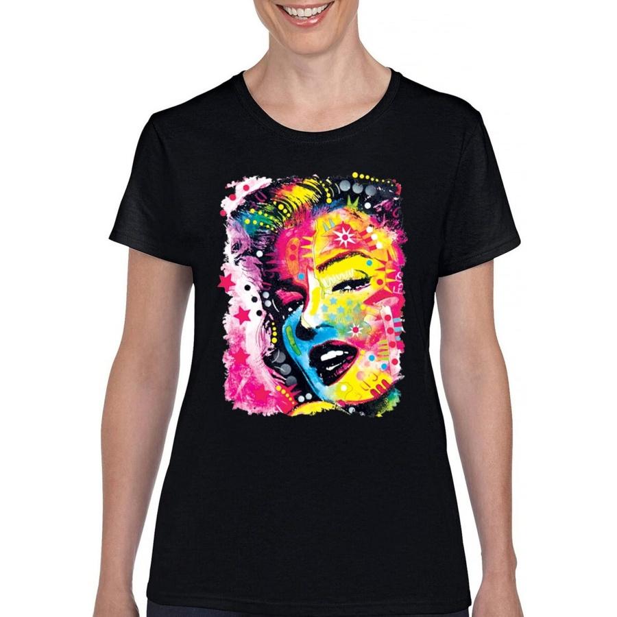 Dean Russo Colorful Marilyn T-Shirt Neon Hot Symbol Starlet Women s Tee S