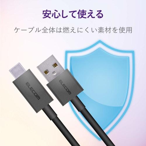 ELECOM USB TYPE C Cable Type C (USB A To USB C) Ultra-fast Charging with 3A Output USB 2.0 Compliant 1.2m Black [Verified for iPhone 16 Series] MPA-FA